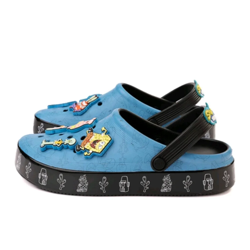 Kids Blue Spongebob Crocs  with  Jibbitz